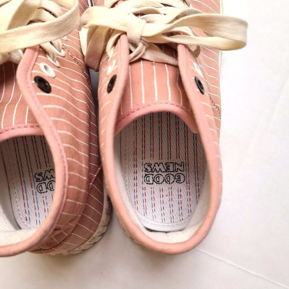 Good News Shoes Hurler Canvas Stripe Hi-tops Unisex Sustainable Sneakers UK 11 - Picture 4 of 8